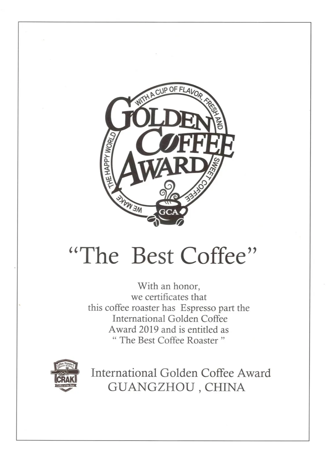 Golden Coffee Award 2019